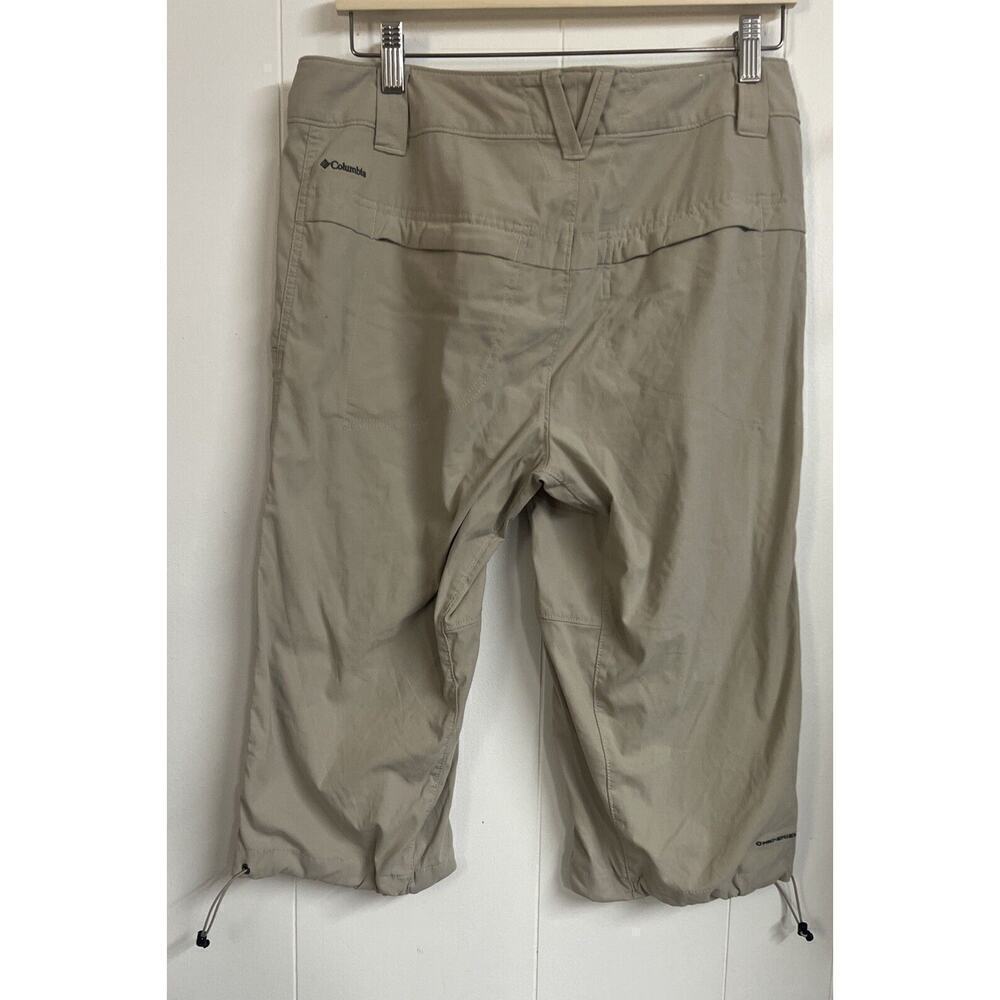 Columbia Omni Shade Capri Pants Women's 12 (32x18) Beige‎ Stretch Nylon 5 Pocket - Picture 8 of 8